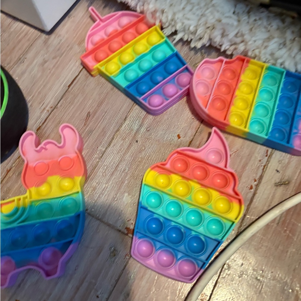 Colorful Rainbow Pop Fidget Toy Set